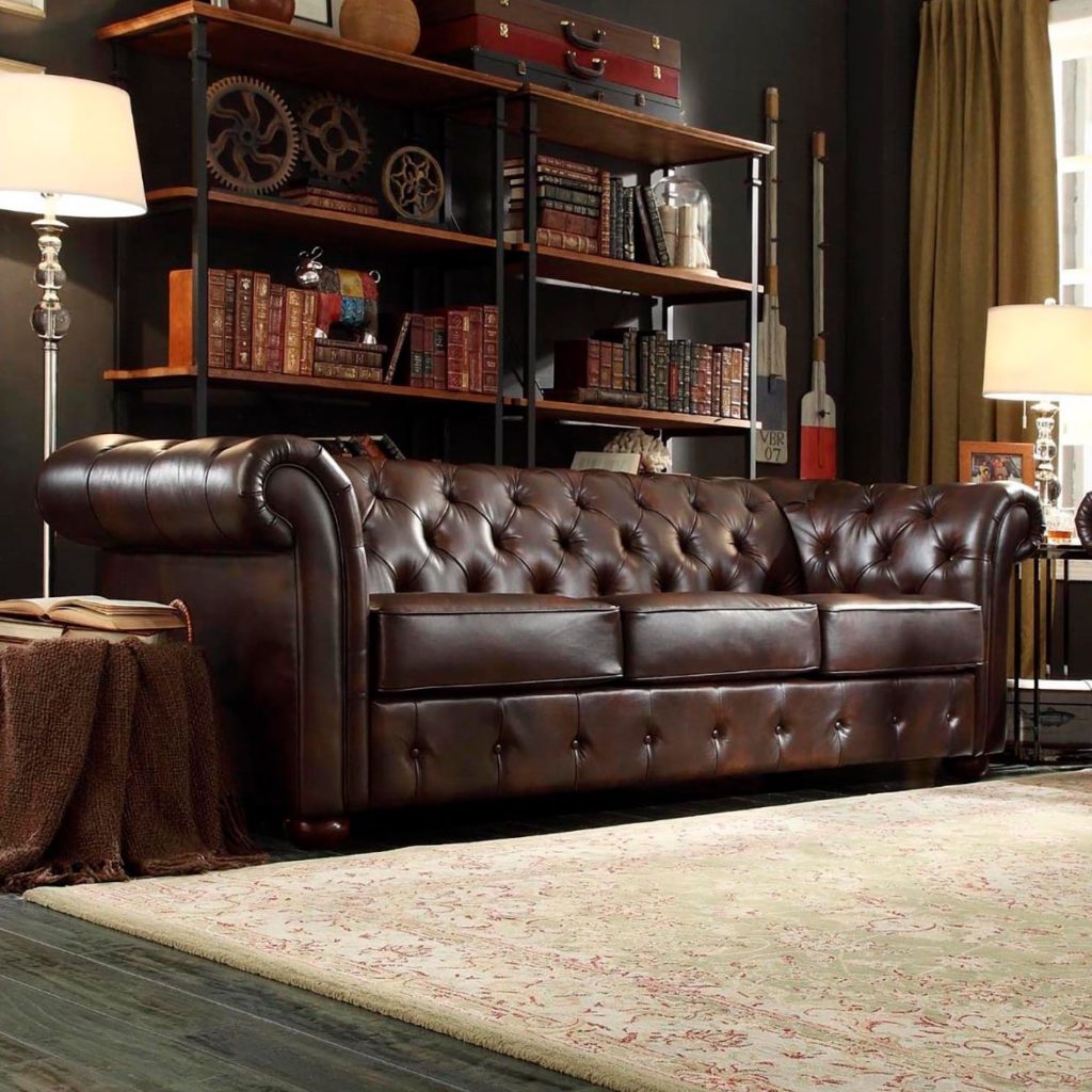 Sofá del conde Chesterfield, mueble vintage, sala vintage, decoración vintage, estilo de casa vintage