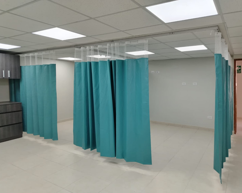 Cortinas hospitalarias verdes para hospitales